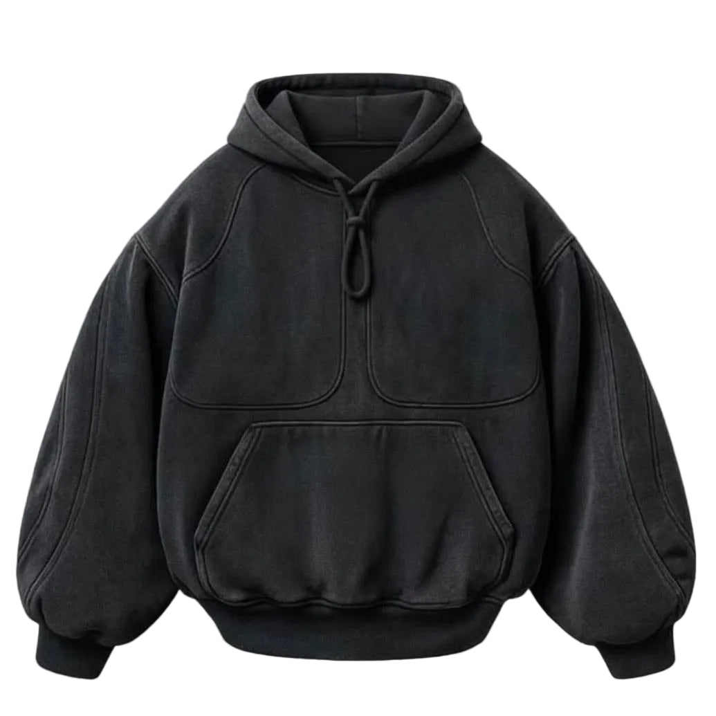 Black Acid Wash Hoodie - | G STREET