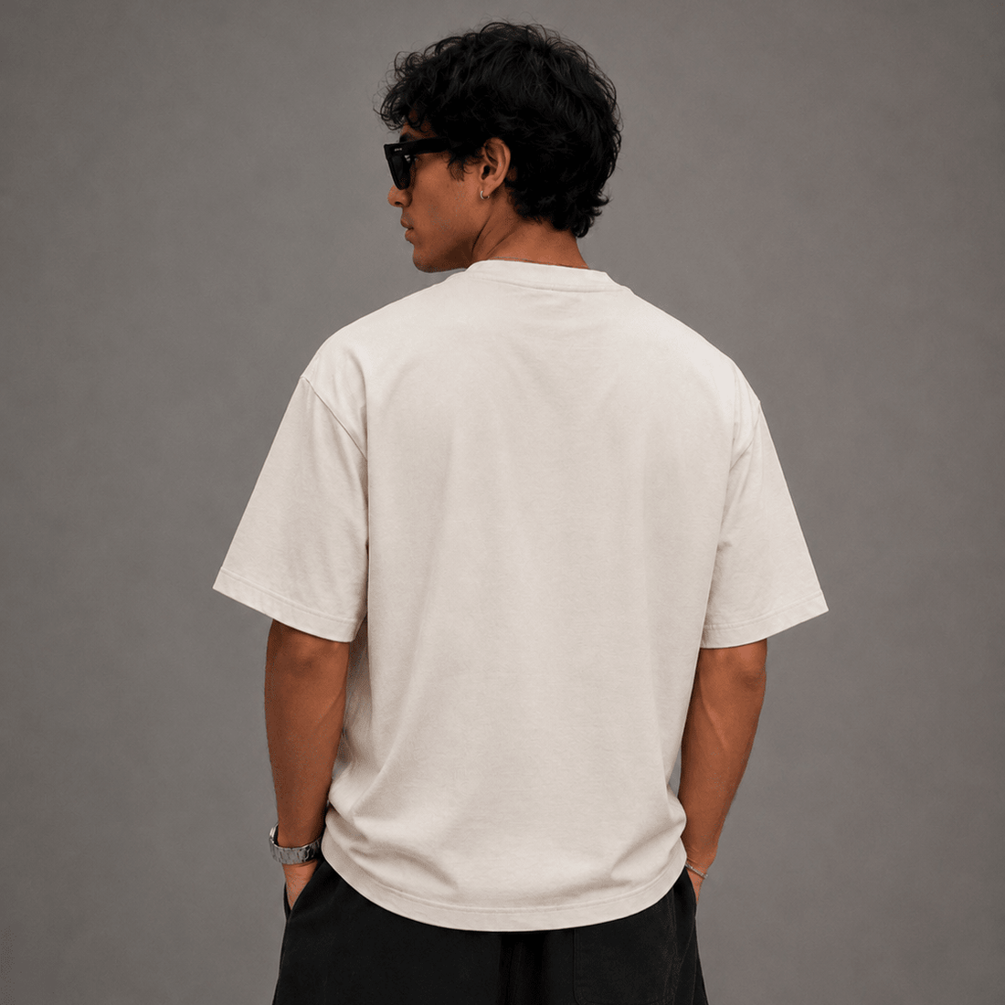 Oversized Dropped Shoulder T-Shirt - White - Oversized T-Shirt | G STREET