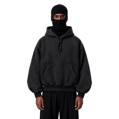 Black Acid Wash Hoodie - | G STREET