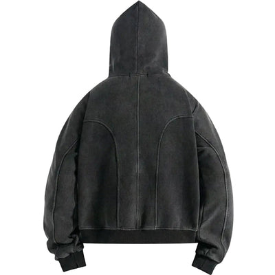 Black Acid Wash Hoodie - | G STREET