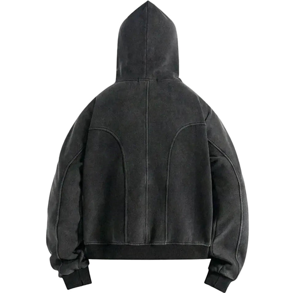 Black Acid Wash Hoodie - | G STREET