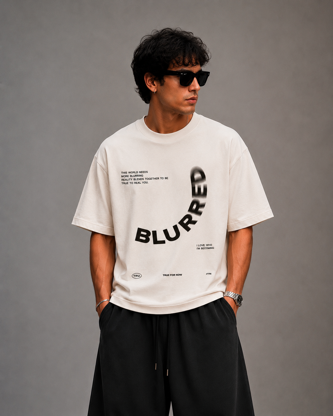 Blurred Lines - Oversized Graphic T-shirt