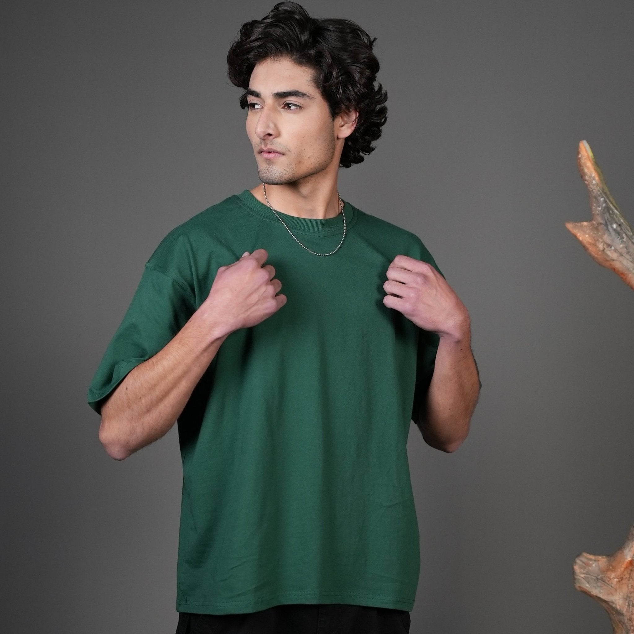 Oversized Dropped Shoulder T-Shirt - Green - Oversized T-Shirt | G STREET