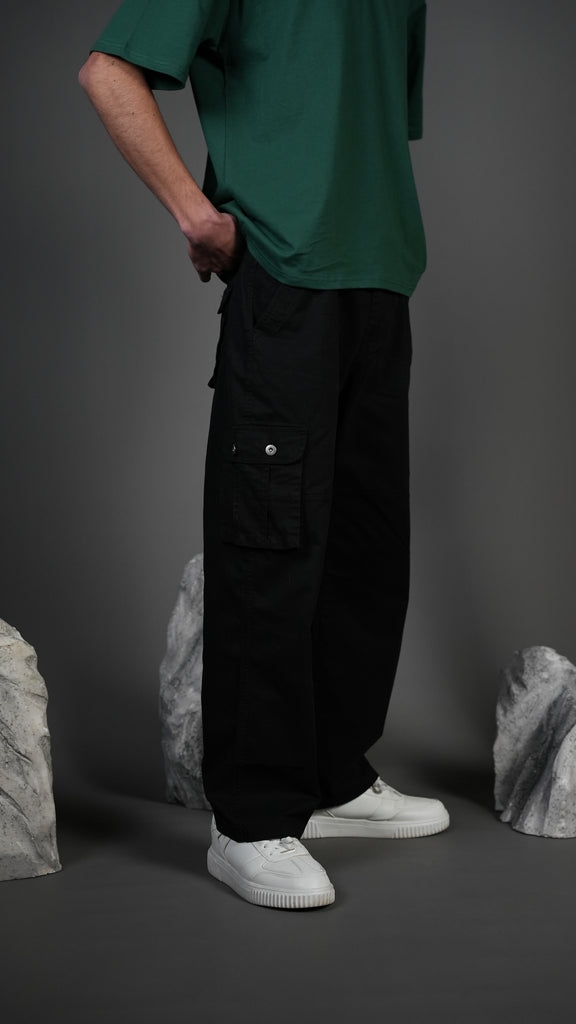 Lig. リグドットwide cargo pants / black Wide Leg Cargo Pants - Black – G STREET
