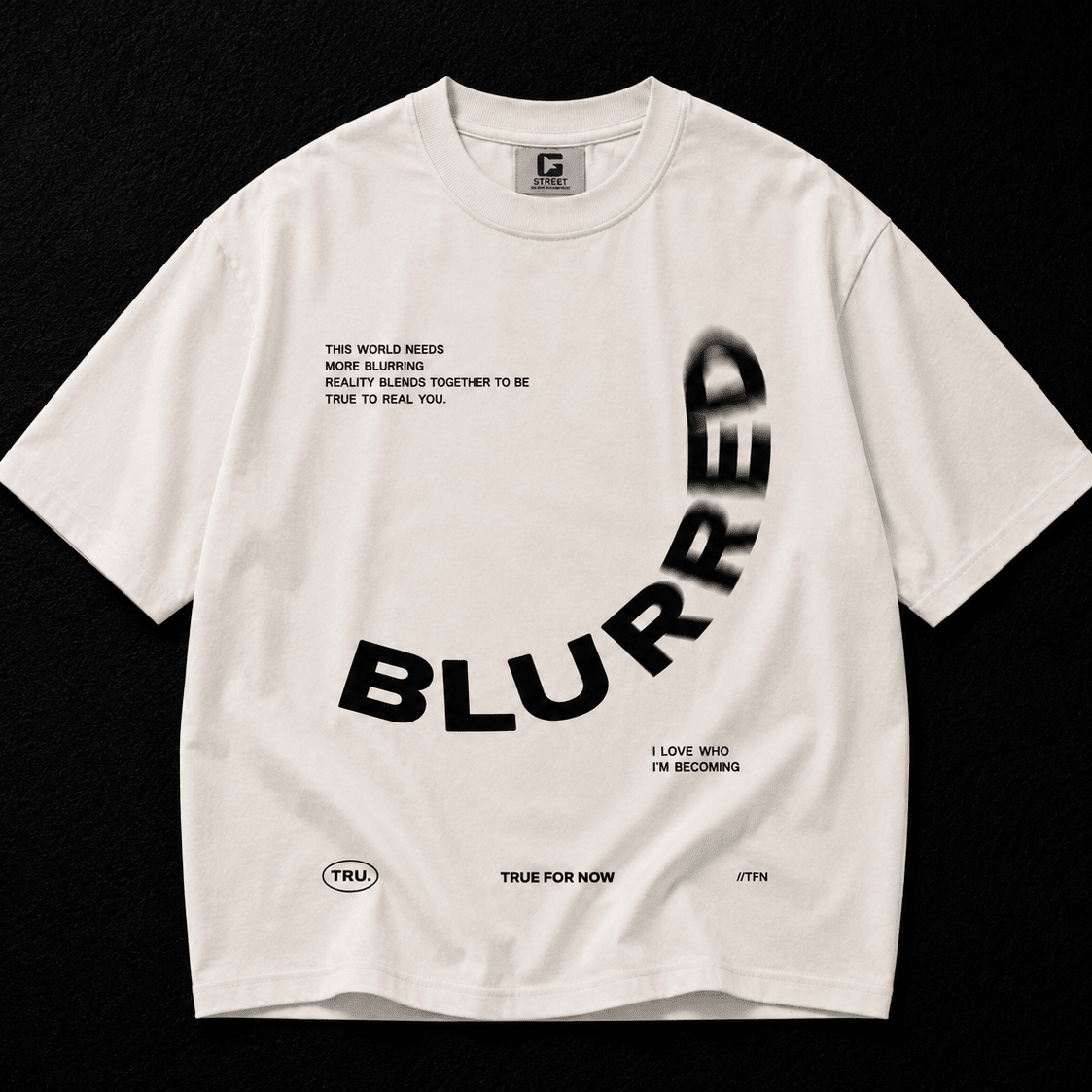 Blurred Lines - Oversized Graphic T-shirt - Graphic-Tee | G STREET