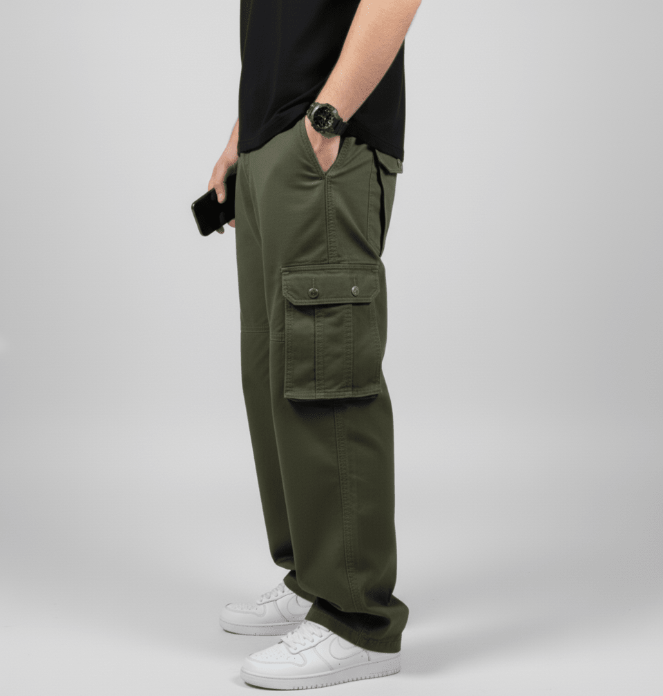 Wide Leg Cargo Pants - Olive - | G STREET