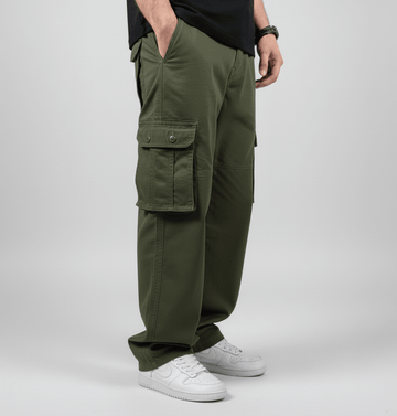 Wide Leg Cargo Pants - Olive - | G STREET
