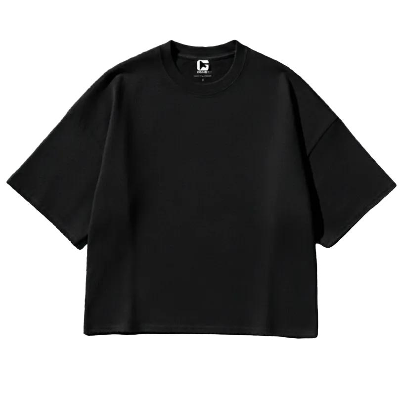 Oversized Dropped Shoulder T-shirt - Black
