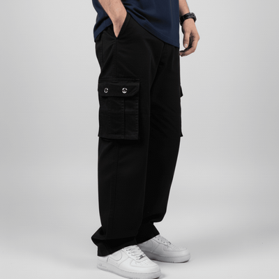Wide Leg Cargo Pants - Black - | G STREET